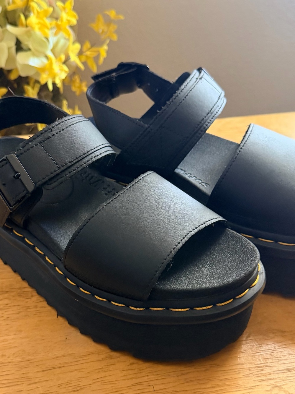 Dr. Martens black Voss platform sandals